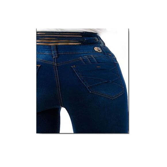 WAIST 25 INCHES SIZE 5 FLARE JEANS STRETCH PUSH UP DENIM BLUE  5-3 CTP1205  SZ5 - Picture 10 of 11